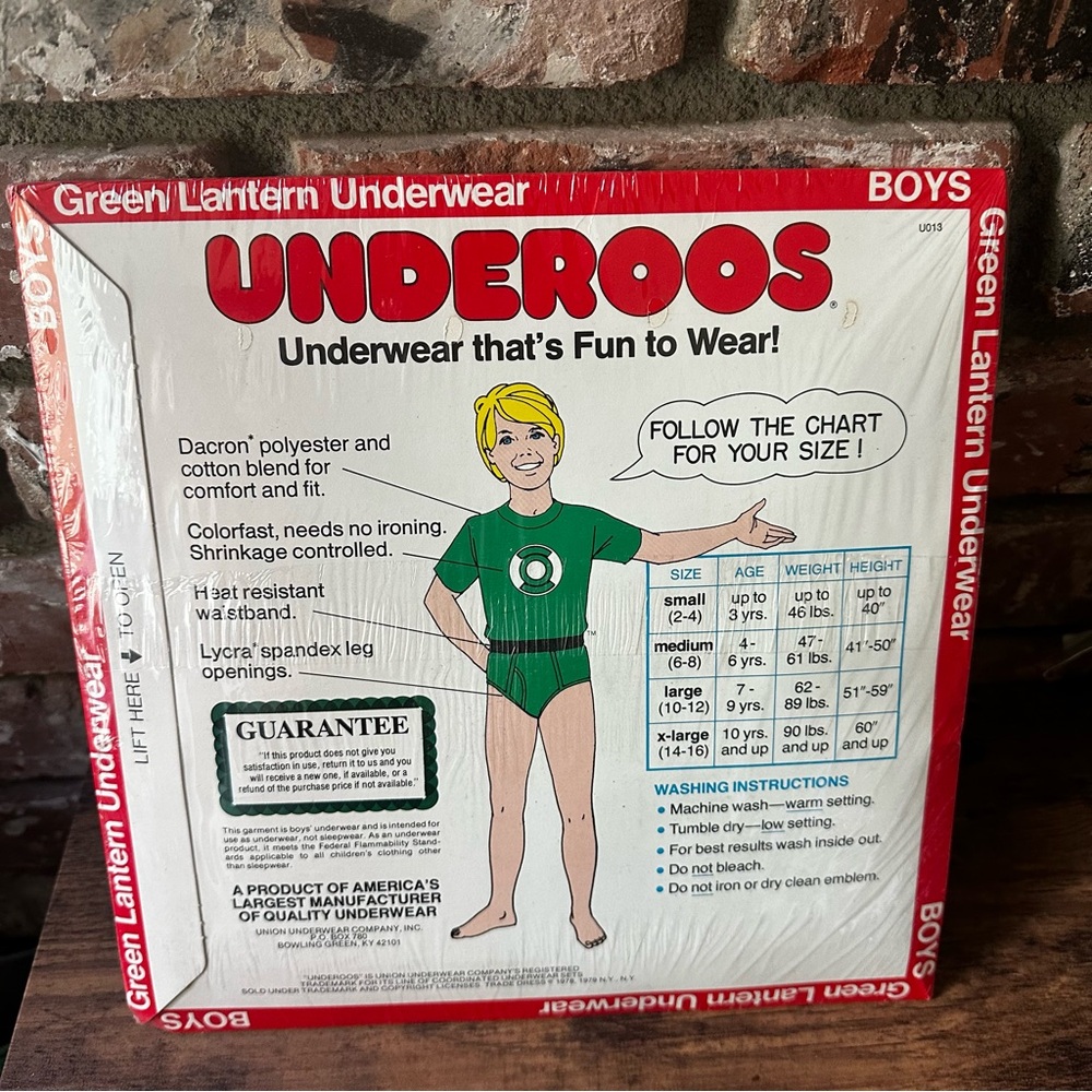 Vintage 1979 Boys Underoos Set Green Lantern Size XL (14-16) - Picture 2 of 3